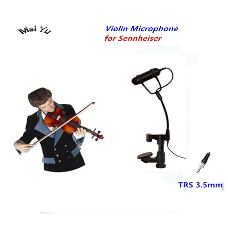Professional Lapel Condenser Mandolin Violin Microphone Instrument Microfone for Sennheiser Wireless System TRS 3.5mm Screw Jack