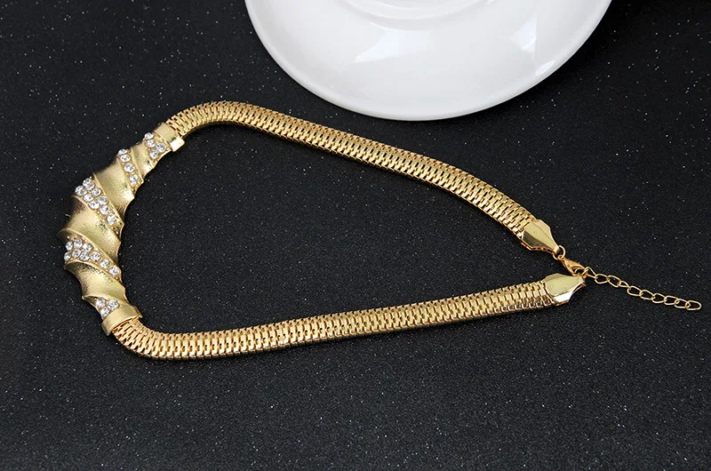 2018 женские модные Ювелирные наборы золотой воротник геометрический браслет