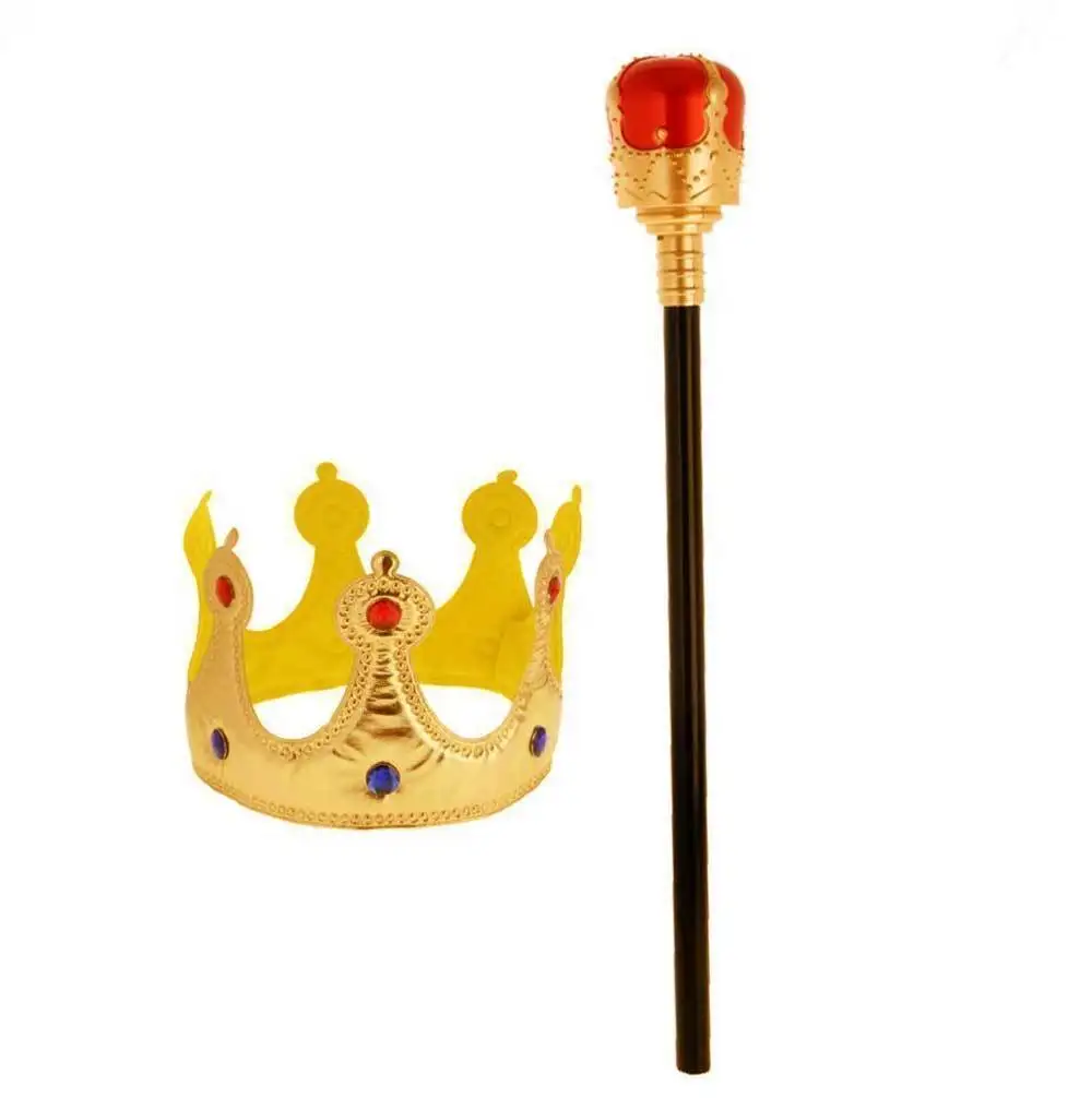 Kids Adults Royal King Queen Crown Sceptre Fancy Dress Props Cosplay birthday wedding|Сувениры для вечеринок| |