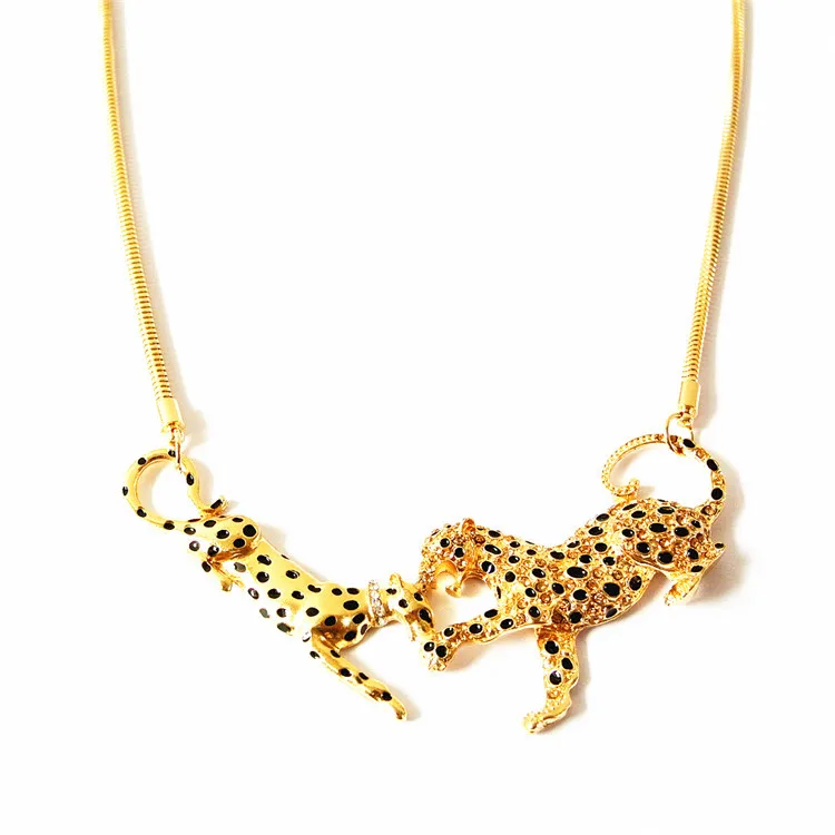 Очаровательный Кубического Циркония Leopard Ожерелья и Подвески Розовое золото
