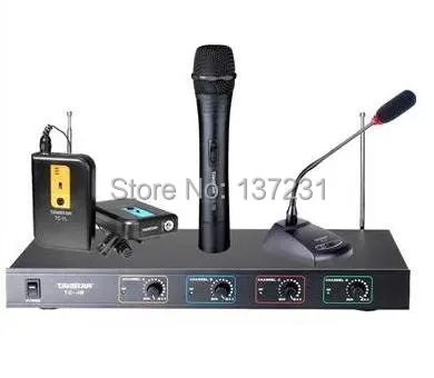 Горячая продажа Takstar TC-4R 4-канальная VHF Беспроводная микрофонная система