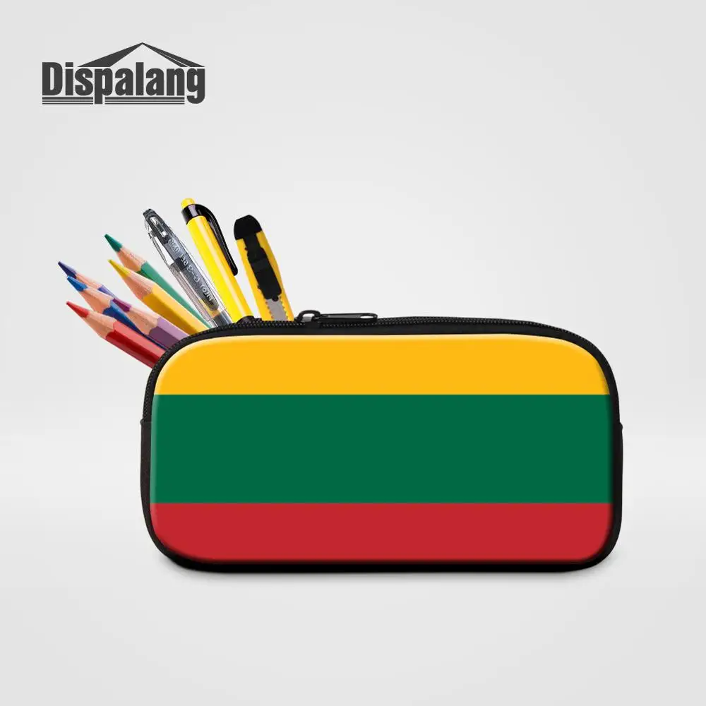 Красный Dispalang портативный косметичка Макияж сумка дизайнер милые дети школа карандаш мешок флаг России принты Pencilbox детей канцелярские - Цвет: Красный
