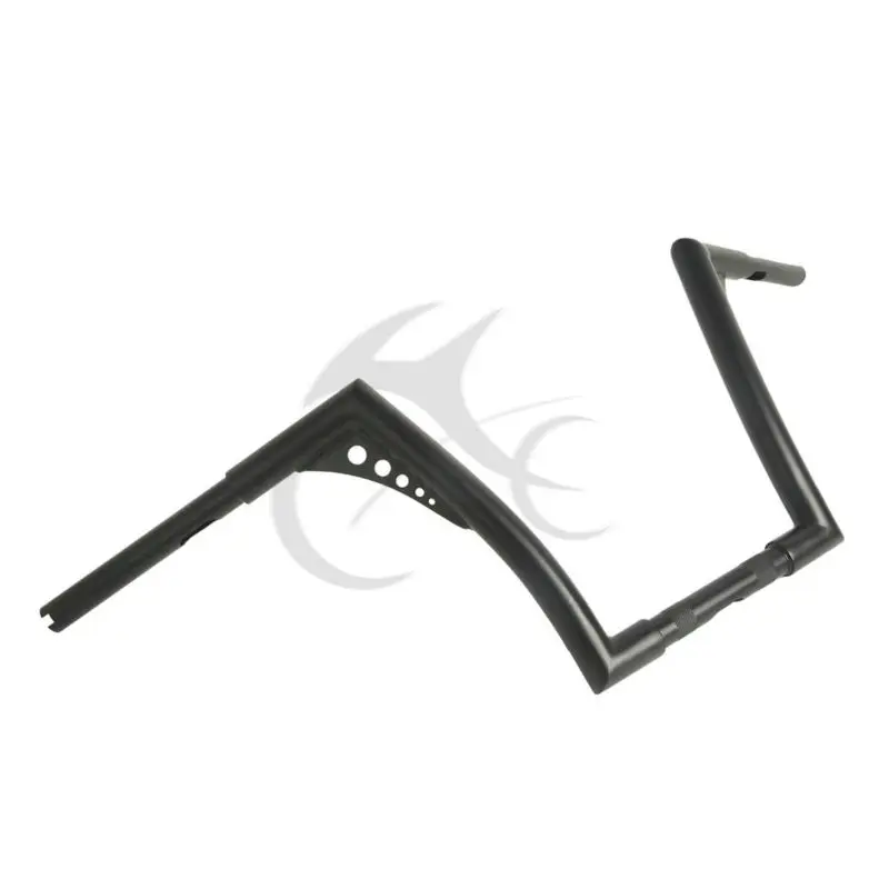 black Мотоцикл 1" Rise 1-1/4" жир на заказ широкий руль для мотоцикла руль для Harley Softail FXST Sportster XL 883 1200 - Цвет: black