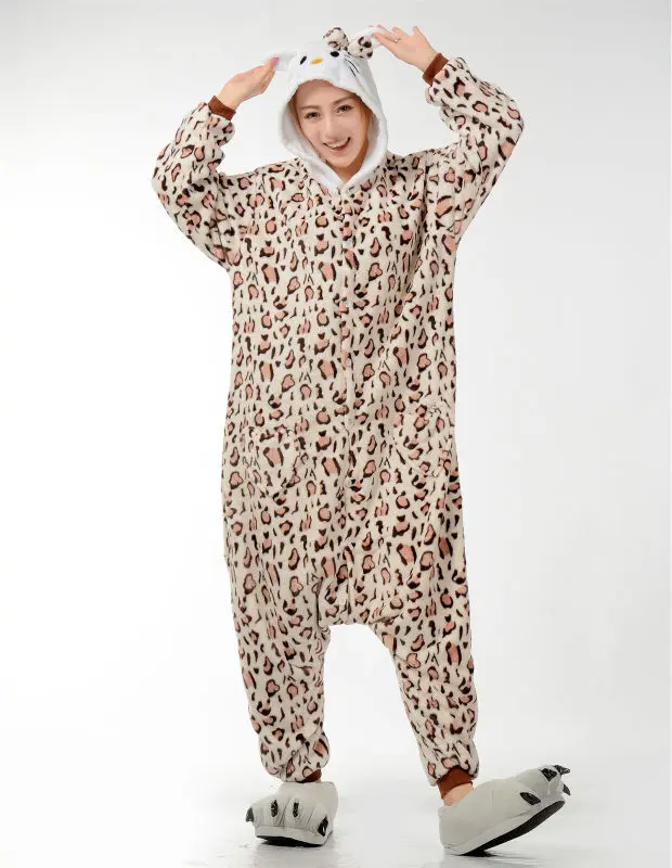 Мужские и женские леопардовые пижамы для взрослых с рисунками животных Onsie