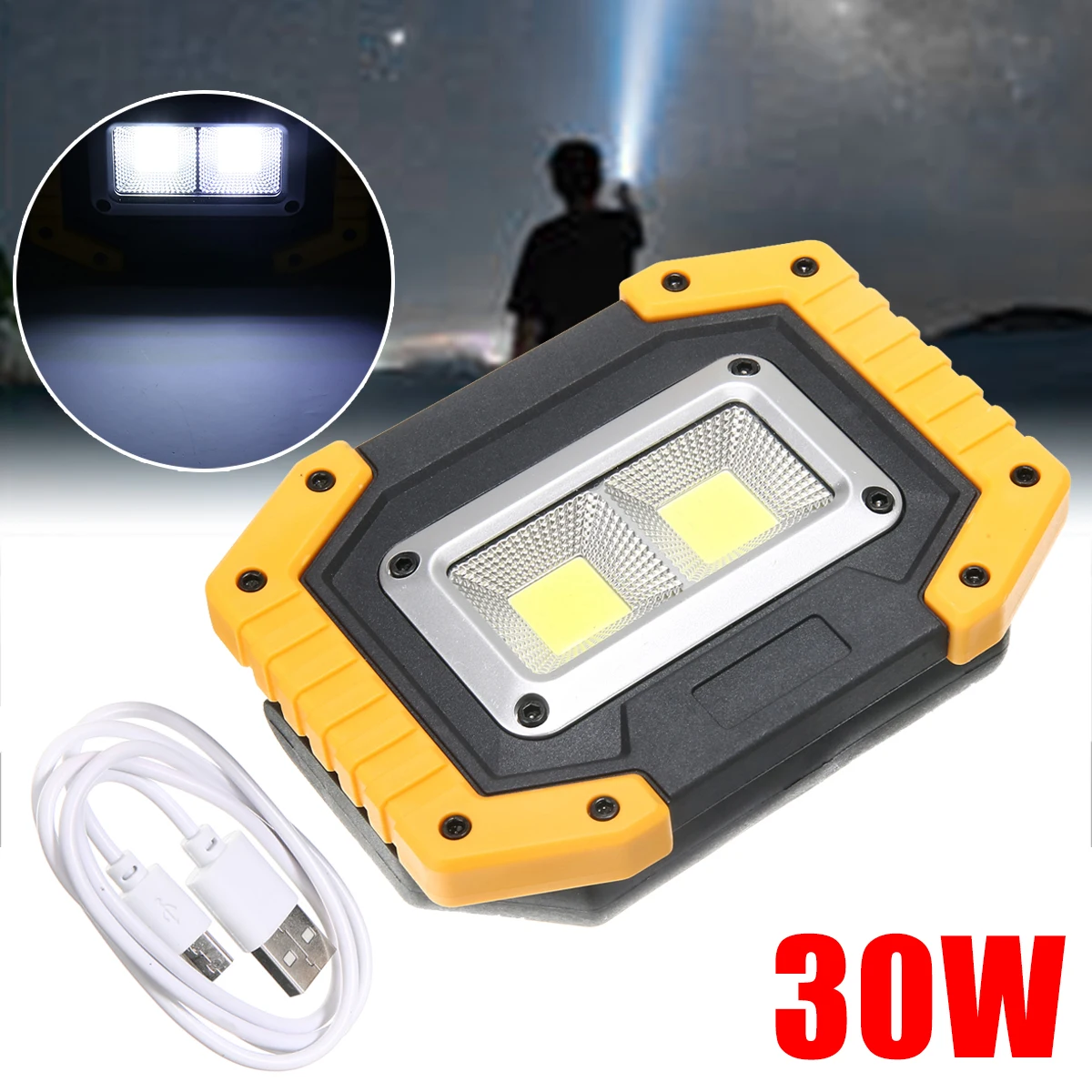 

Mayitr 2 COB 30W 800LM Portable Rechargeable IP65 LED Flood Light Spot Lamp Outdoor Working Emergency Portable Spotlights