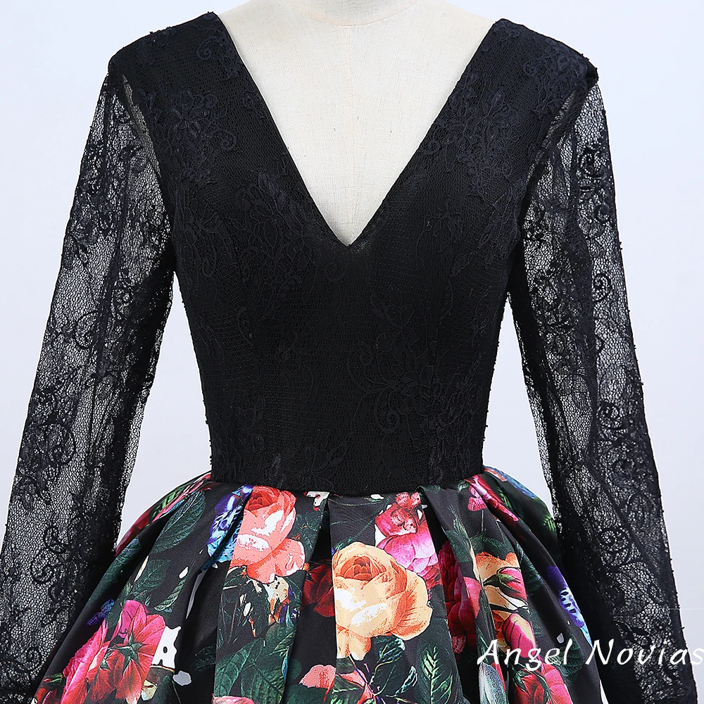 Бальное платье с длинным рукавом и цветочным принтом платья знаменитостей 2020