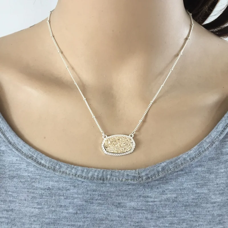11 цветов, серебристые друзы Drusy, ожерелья с подвесками, шестиугольник, акриловая смола, воротник, модный бренд, Женские Ювелирные изделия, вечерние, свадебные, для свиданий, подарок