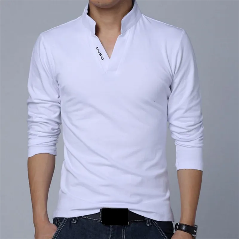 

New fashion brand of men's clothing. Solid color, long sleeves, Slim, T-shirt for men cotton. Spring t-shirts