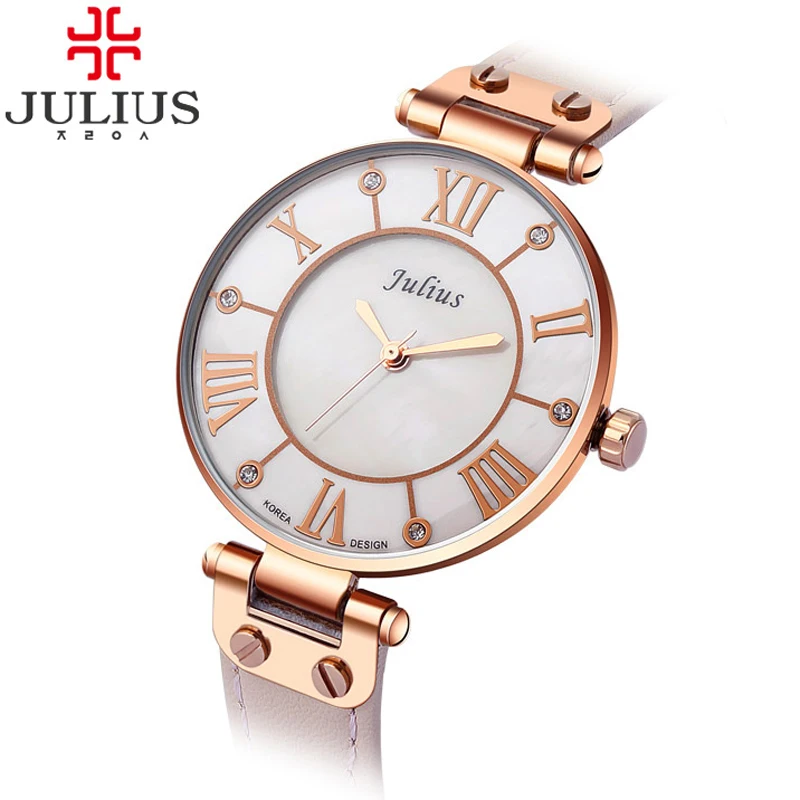Брендовые новые женские часы Юлий леди кварцевых часов Best модное платье для