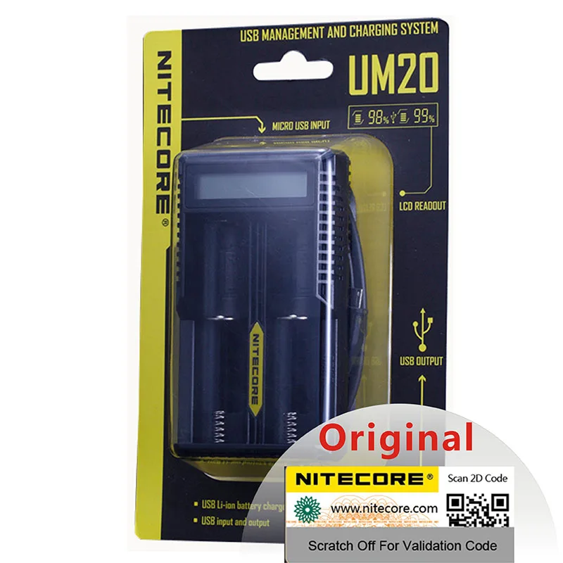 UM20 NITECORE UM10 UM20 цифровой Смарт USB литиевая батарея зарядное устройство Lcd-scherm Li-Ion IMR 18650 14500 16340 зарядное устройство батарея D5 - Цвет: UM20