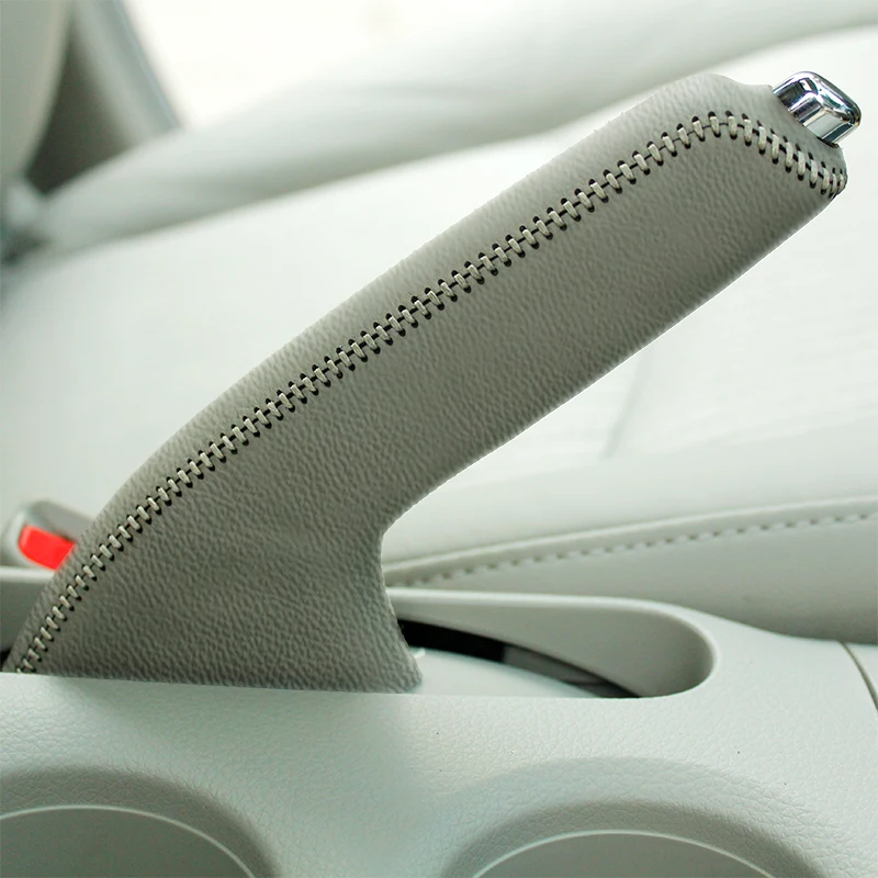 

LS AUTO Top genuine leather Case for handbrake For Nissan New Versa hand brake cover top layer leather cover handbrake