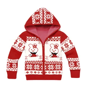 2016 Новый 100% Хлопок Осень и Зима Милый Кролик Pattern Девочка Ребенок Свитер Верхняя