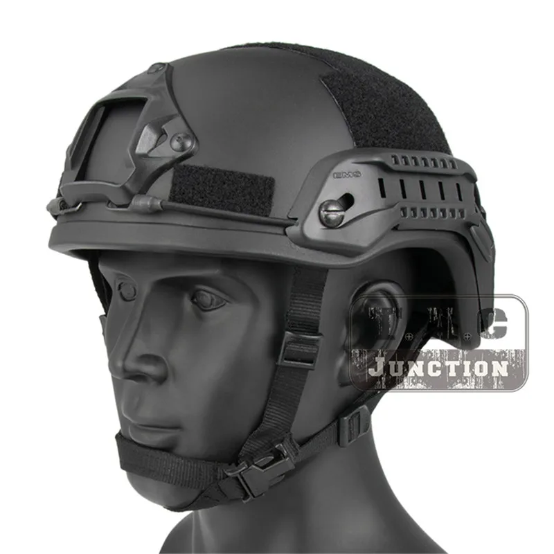 Emerson Tactical ACH ARC MICH 2001 TC-2001 шлем Улучшенный EmersonGear головной защитный с NVG кожухом и боковой рейкой - Цвет: BK
