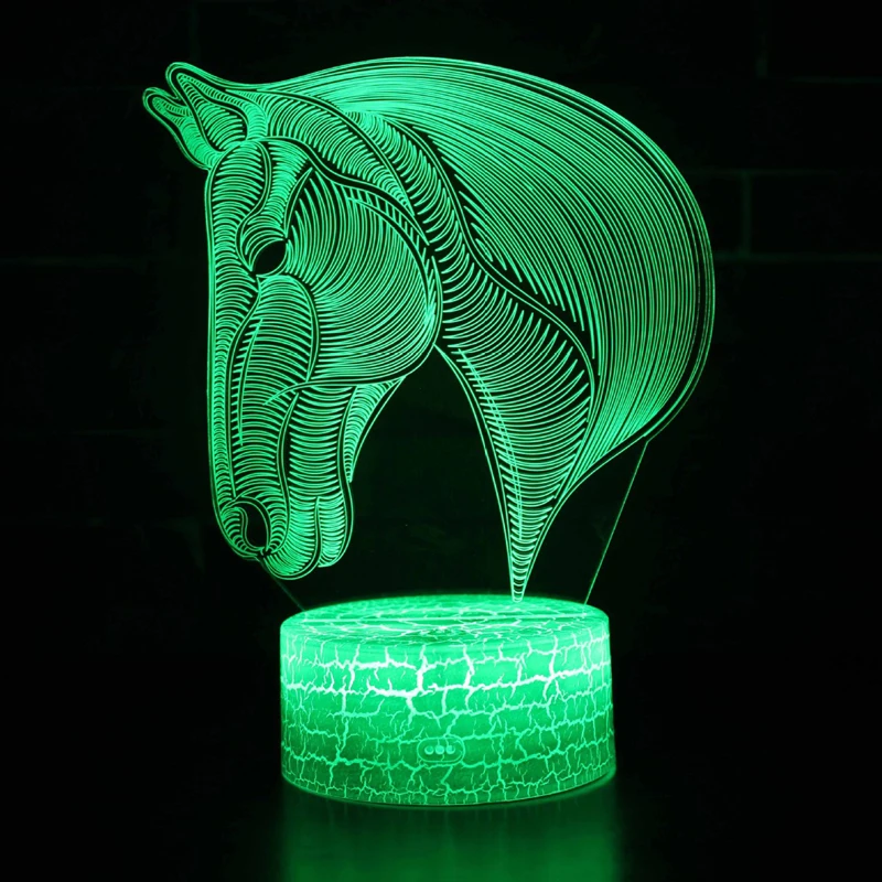 Majestic Horse тема 3D лампа светодиодный ночник 7 цветов Изменение сенсорного настроения лампа Рождественский подарок Прямая