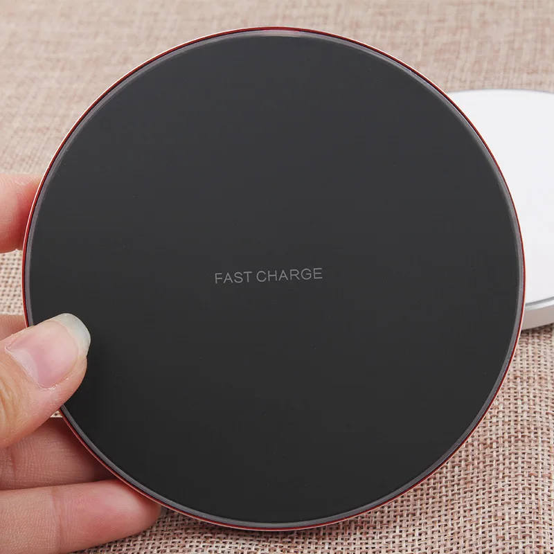 Fimilef Qi Стандартный быстрой зарядки Pad для IPhone 8/X/8 плюс ультра-тонкий круглый 10 W Беспроводной Зарядное устройство для Samsung Galaxy S8/S7