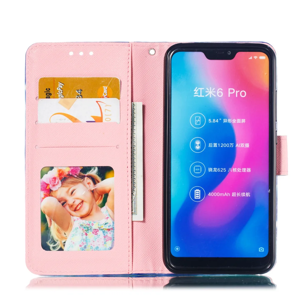 Кожаный чехол для Xiaomi Mi A2 Lite флип-кошелек с полным покрытием Xaomi Xiomi милые