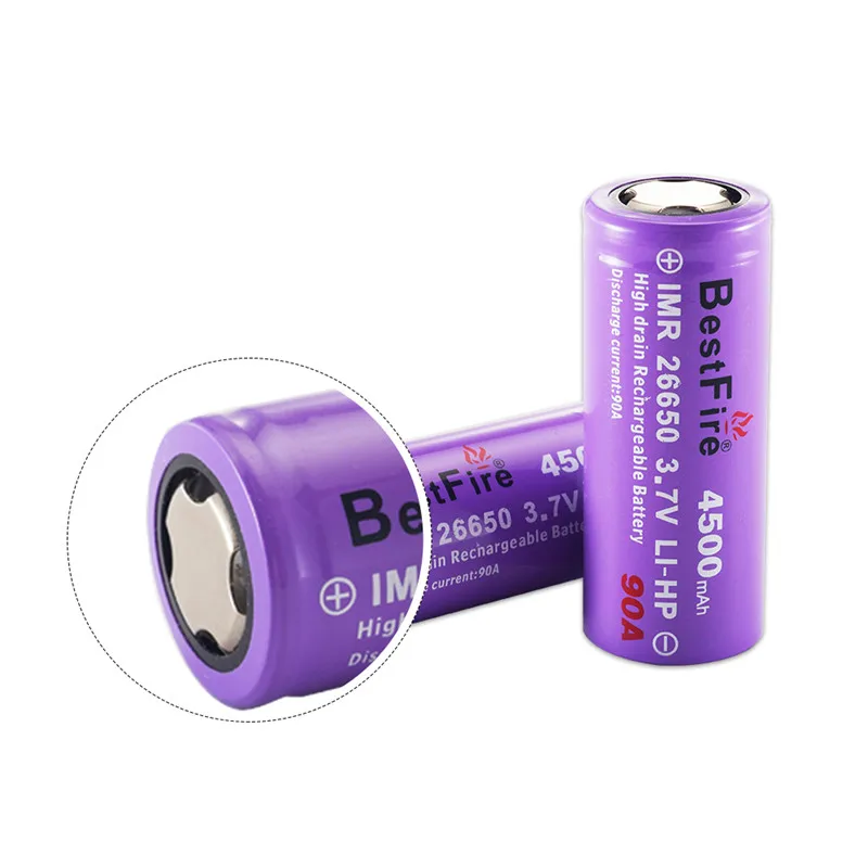 26650 литий-ионная аккумуляторная батарея 3 7 V литиевая IMR 4500mAh 90A для светодиодного