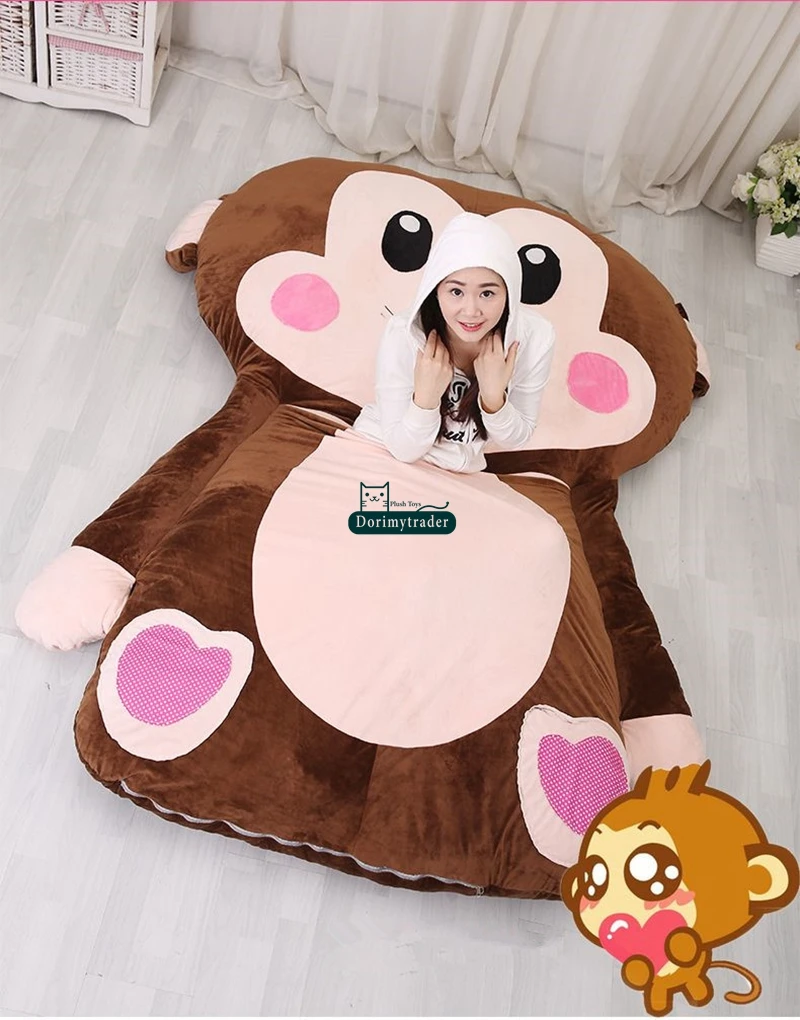 Дориа Trader 230cm X 170см Огромный мультфильм Обезьяна спальный мешок плюшевые мягкие