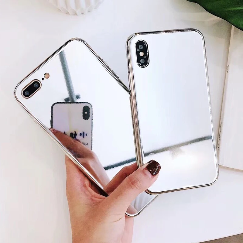 Luxury Mirror Case For iPhone XS XR Max X 6 6S 7 8 Plus TPU+PC Plain Glass Fashion Protective Phone Back Cover Cases |