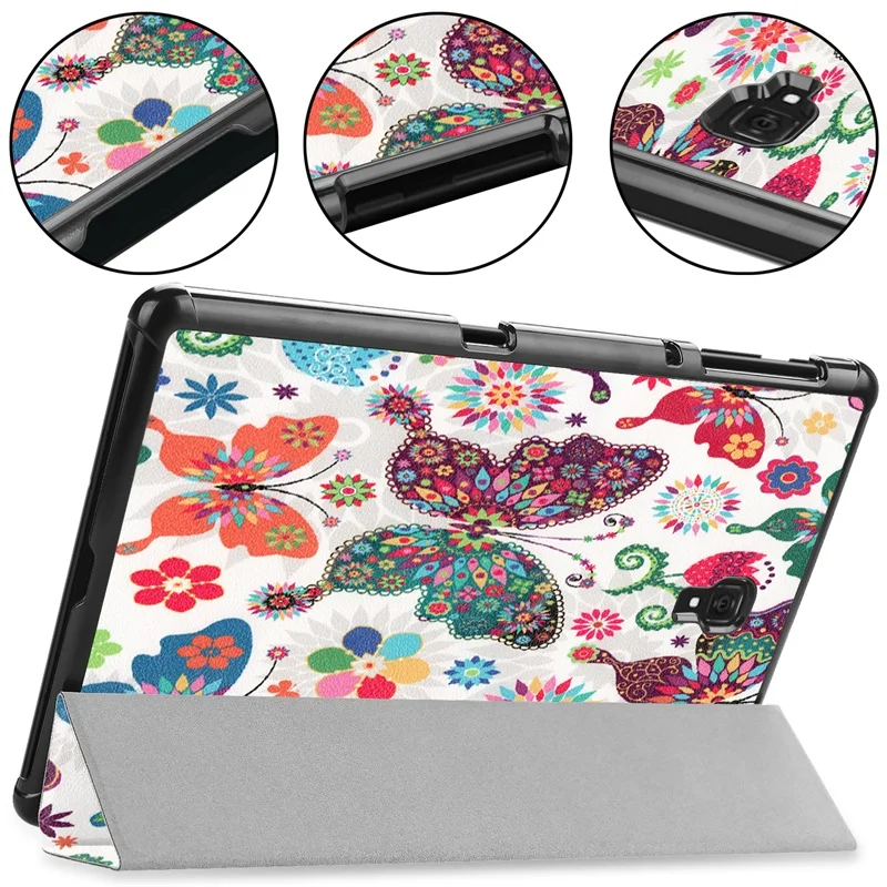 New Printed Case For Samsung Galaxy Tab A2 10.5 T590 T595 Tri-fold Stand Magnetic Cover for 10.5inch | Компьютеры и офис