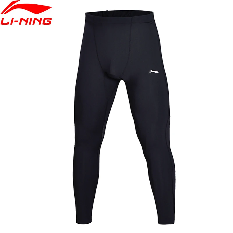 Li-Ning мужские беговые штаны для бега, обтягивающие, комфортные, для фитнеса, 78% нейлон, 22% спандекс, подкладка, спортивные штаны AULN001 MKY354