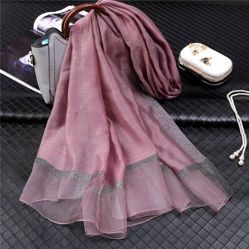 100% шелк шерсть женский шарф чистый цвет Женская Роскошная Пляжная накидка хиджаб