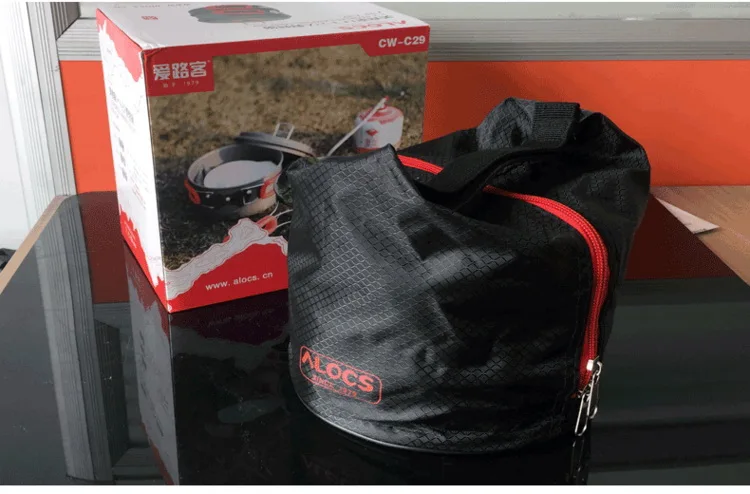 ALOCS CW-S03/C29 Сверхлегкий походный набор кухонной посуды для кемпинга инструменты для приготовления пищи набор для пикника кастрюля посуда для 1-2 человек