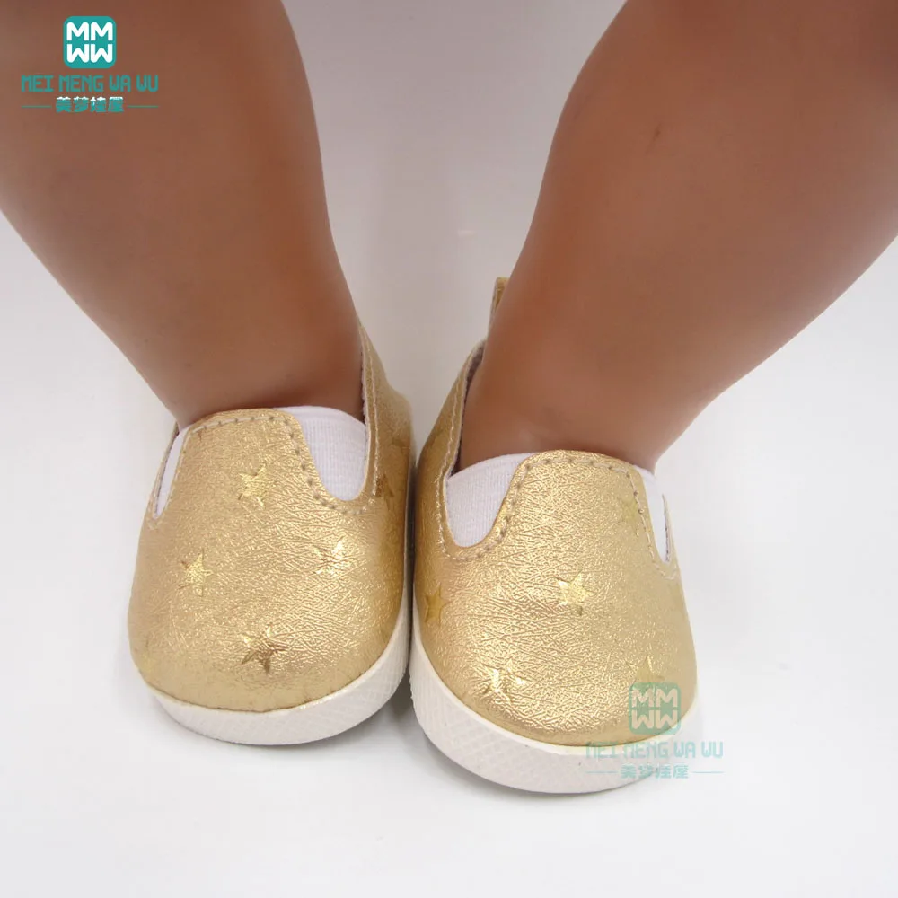 

Doll shoes white sneakers fits 43cm new born doll accessories and American doll