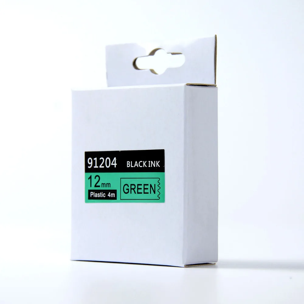 Бесплатная доставка 10 упаковок черный на зеленый совместимый с dymo LetraTag бумажные