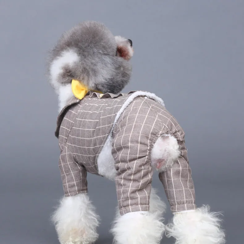 Британский Стиль Собаки Кошки классный модный костюм с рисунком решетка для