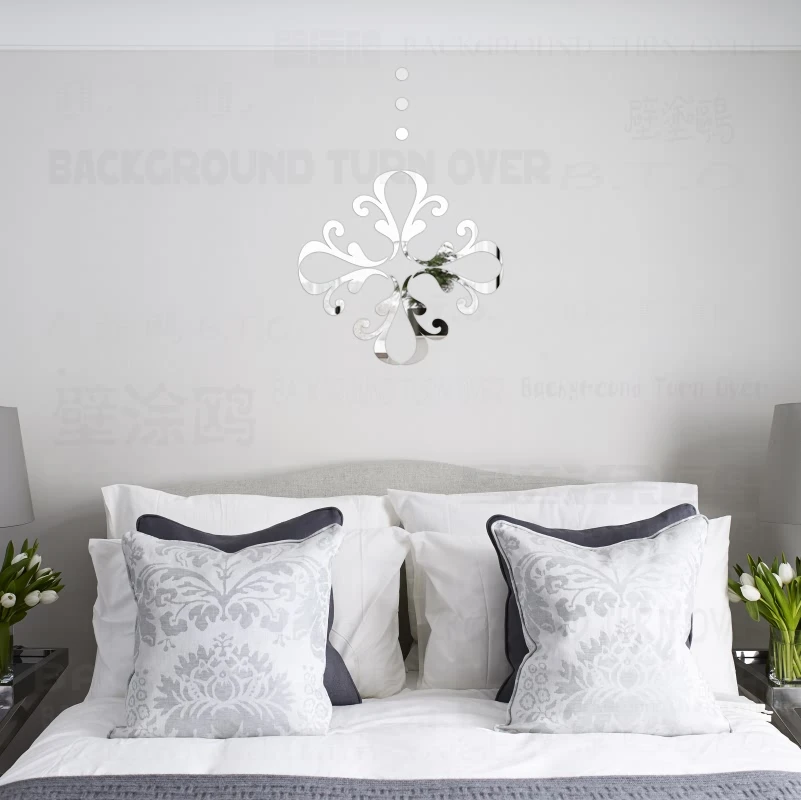 Mirror Wall Stickers Room Decoration Bedroom Decor Decals Decorations Living Kitchen Sticker 3D Pendant Chandelier R119 | Дом и сад