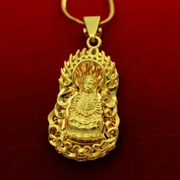 vintage buddhist beliefs necklace yellow gold filled buddha pendant necklace chain men women