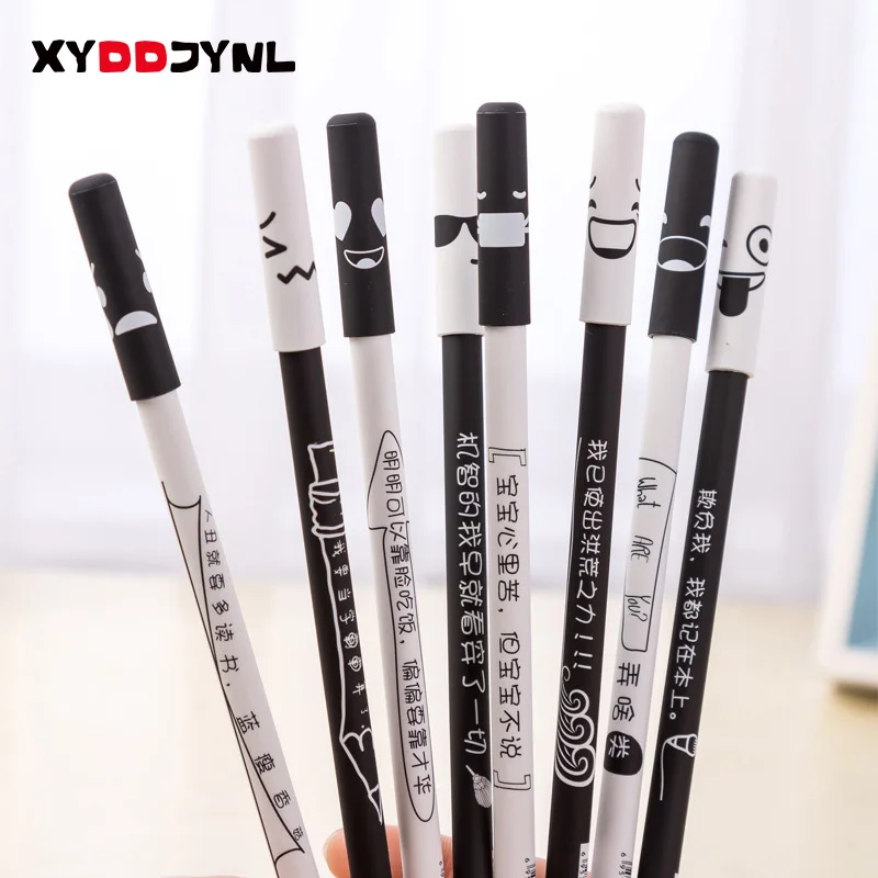 2 * Черный Белый Цвет гелевая ручка набор продвижение канцелярские