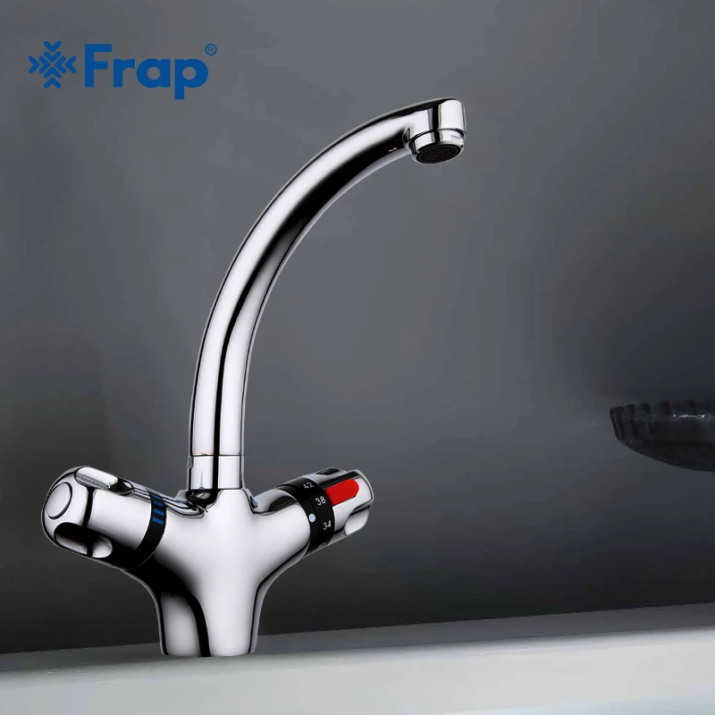 

Смеситель FRAP F1051 для холодной и горячей воды, латунный Смеситель для Термостатический бассейн, хромированный, с двойной ручкой, 1 комплект
