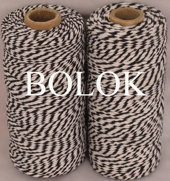 Двухцветный хлопковый шпагат Бейкера (черный/белый) (110 ярдов) 15 шт./лот Бесплатная