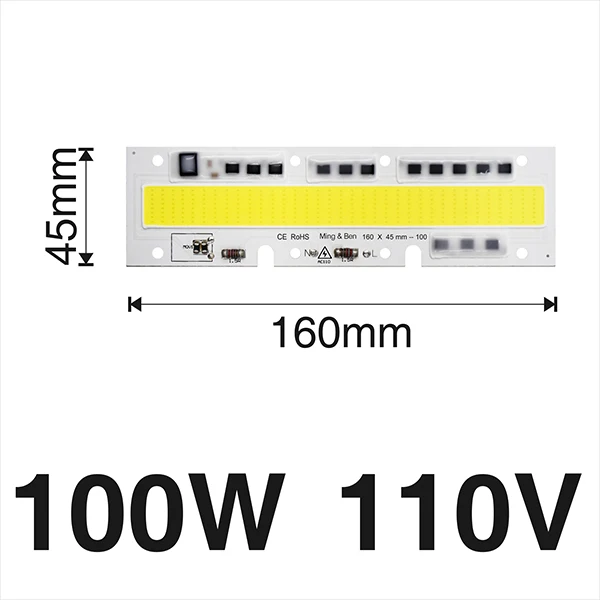 100W 110V 2 шт. светодиодный чип COB светодиодный светильник 30 Вт 50 Вт 70 Вт 100 Вт 150 Вт 220 В 110 В IP65 Smart IC подходит для DIY светодиодный прожектор холодный белый теплый белый - Испускаемый цвет: 100W 110V
