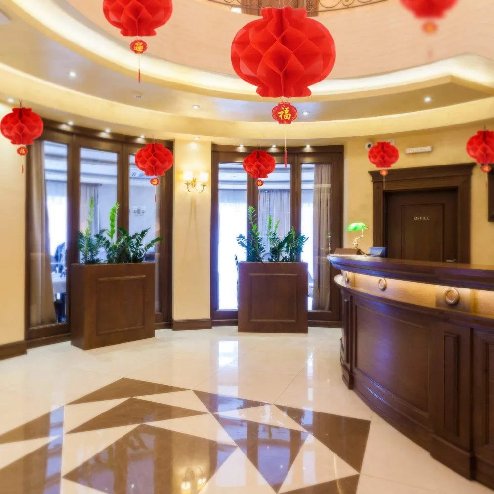 

20 Pieces 10 Inch Chinese New Year Red Paper Lanterns Chinese honeycomb balls lampion Hang Lantern Indoor Outdoor Decorations