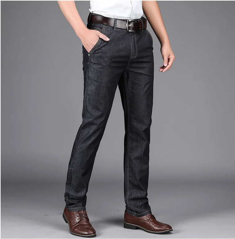 2018 весенние и летние джинсы прямые свободные большие размеры Молодежные мужские