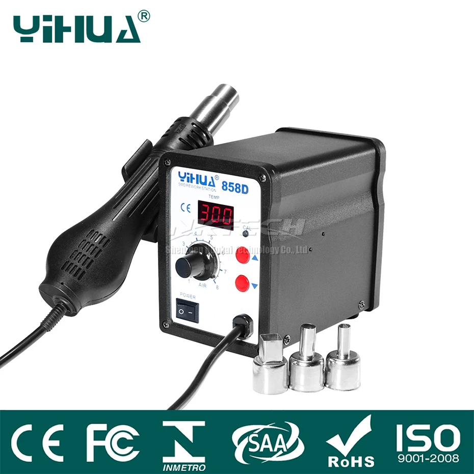 YIHUA 858D цифровой горячий воздух для поверхностного монтажа пистолет сварочные работы станция Тепловая пушка