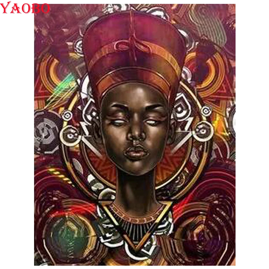 

DIY Diamond Embroidery Egypt black woman 5d Full Square/Round Diamond Painting,Cross Stitch,Mosaic Resin Drill Home Decor