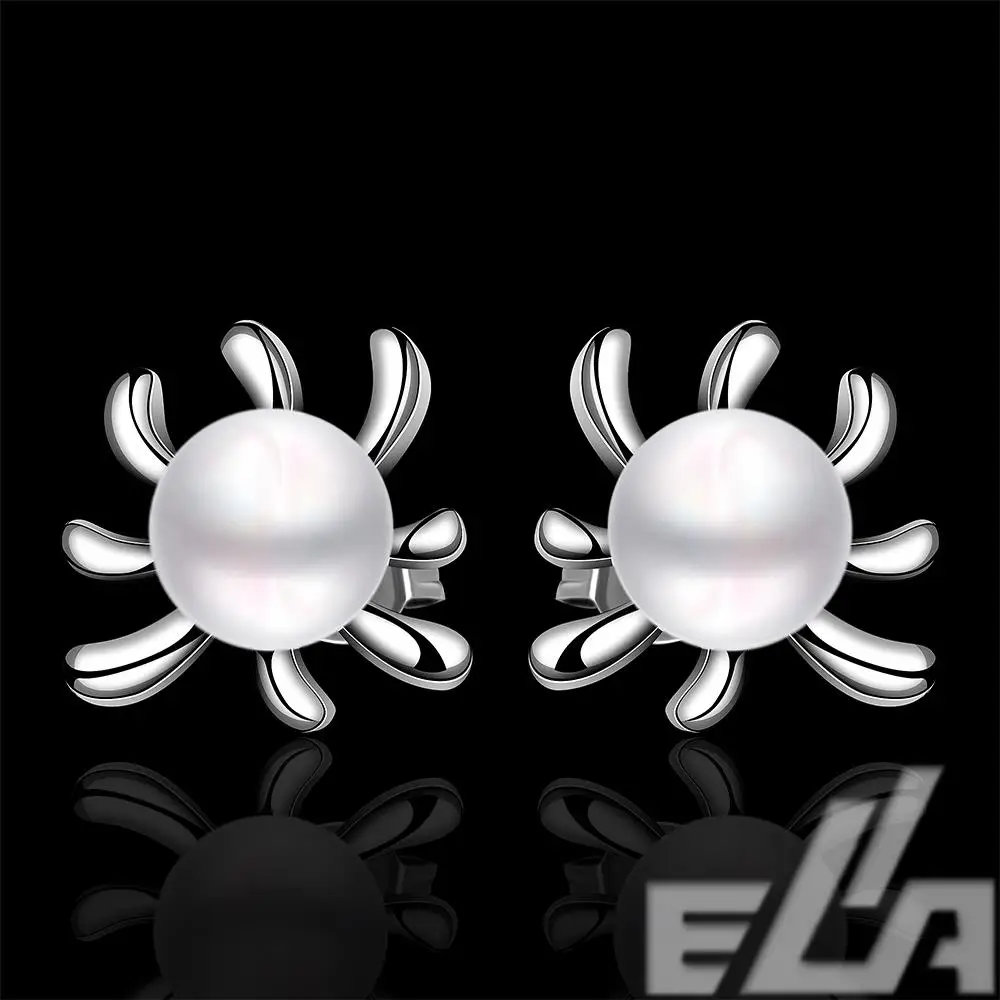2014 New Fashion jewellery Platinum Plated artificial multi colored pearl earrings brincos femininos gift nice | Украшения и