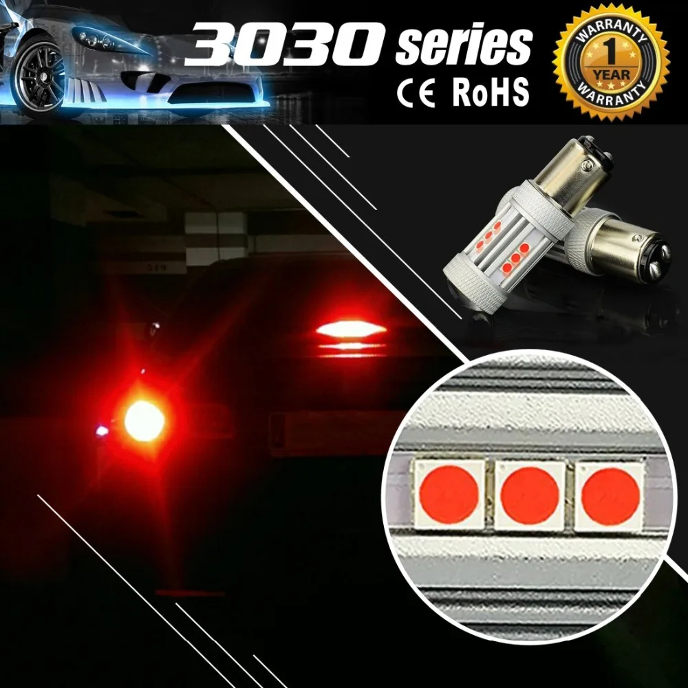 Vanssi 2 шт. 1157 BAY15D S25 P21/5 Вт светодиодные очень яркие 3030 фишек светодиодные задние стоп Тормозные огни для автомобиля лампы красный белый