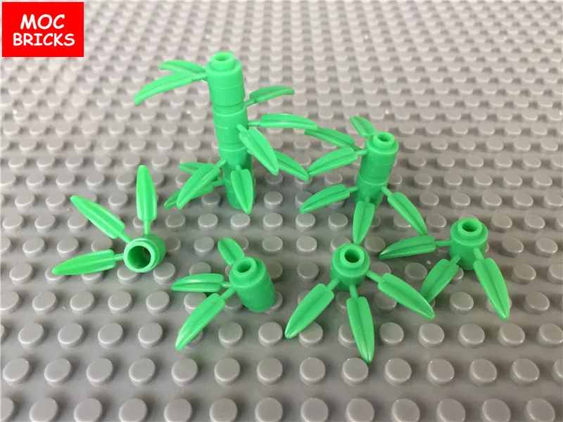 50 шт./лот MOC кирпичи растение Зеленые Бамбуковые листья дерева для цветов