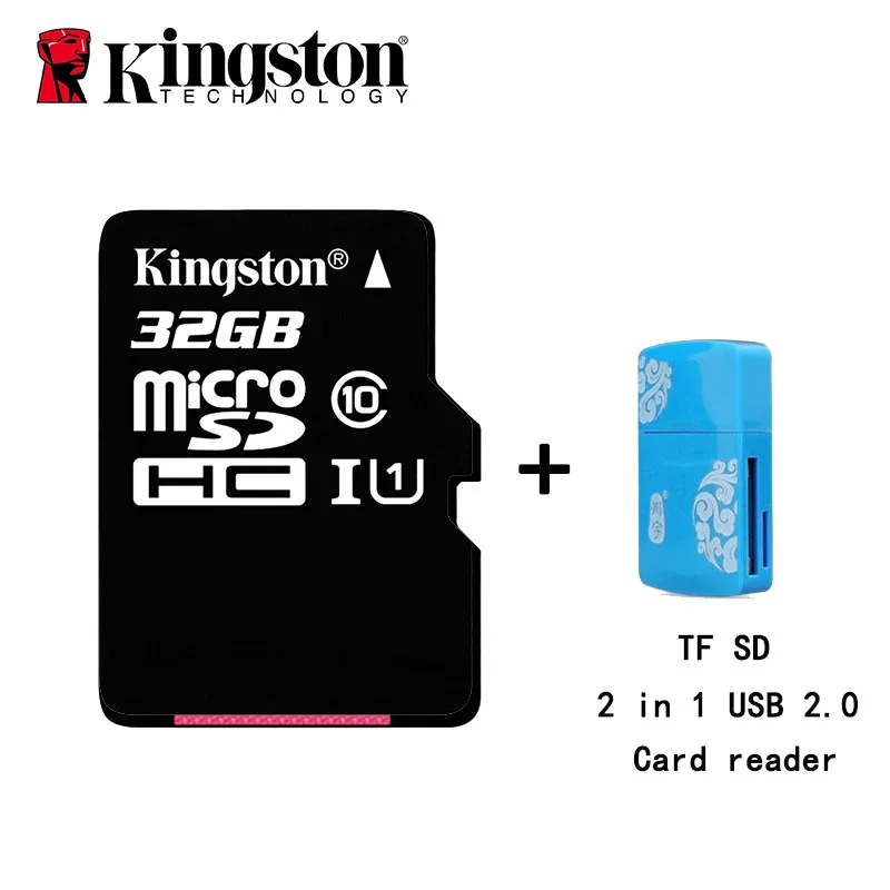 Карта памяти Kingston Micro SD class 10 карта MicroSDHC на 32 ГБ TF с разъемом USB 3 0 кардридер