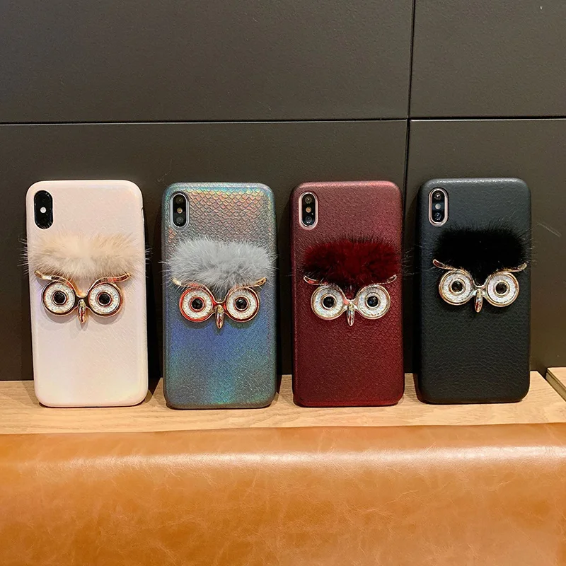Новый блестящий чехол для телефона с рисунком в виде животного iPhone XR/XS MAX Сова