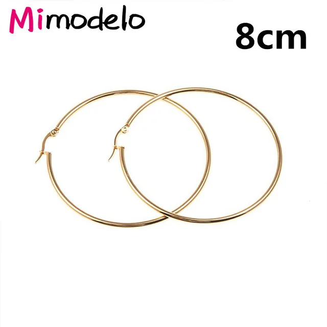 Gold-8cm Большой круг, гладкое большое кольцо, модное женское золотое серебряное кольцо с гиперболом, металлическое Шикарное Кольцо - Окраска металла: Gold-8cm