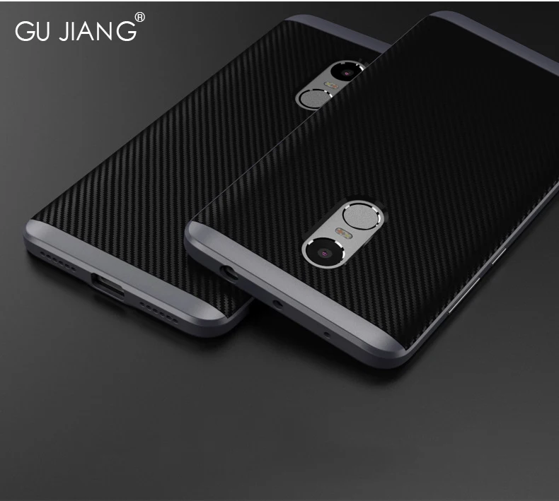 Роскошный брендовый чехол GU JIANG для Xiaomi Redmi Note 4 силиконовый двухслойный защитный