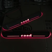 sncn led car scuff plate trim pedal door sill pathway moving welcome light for kia ceed waterproof
