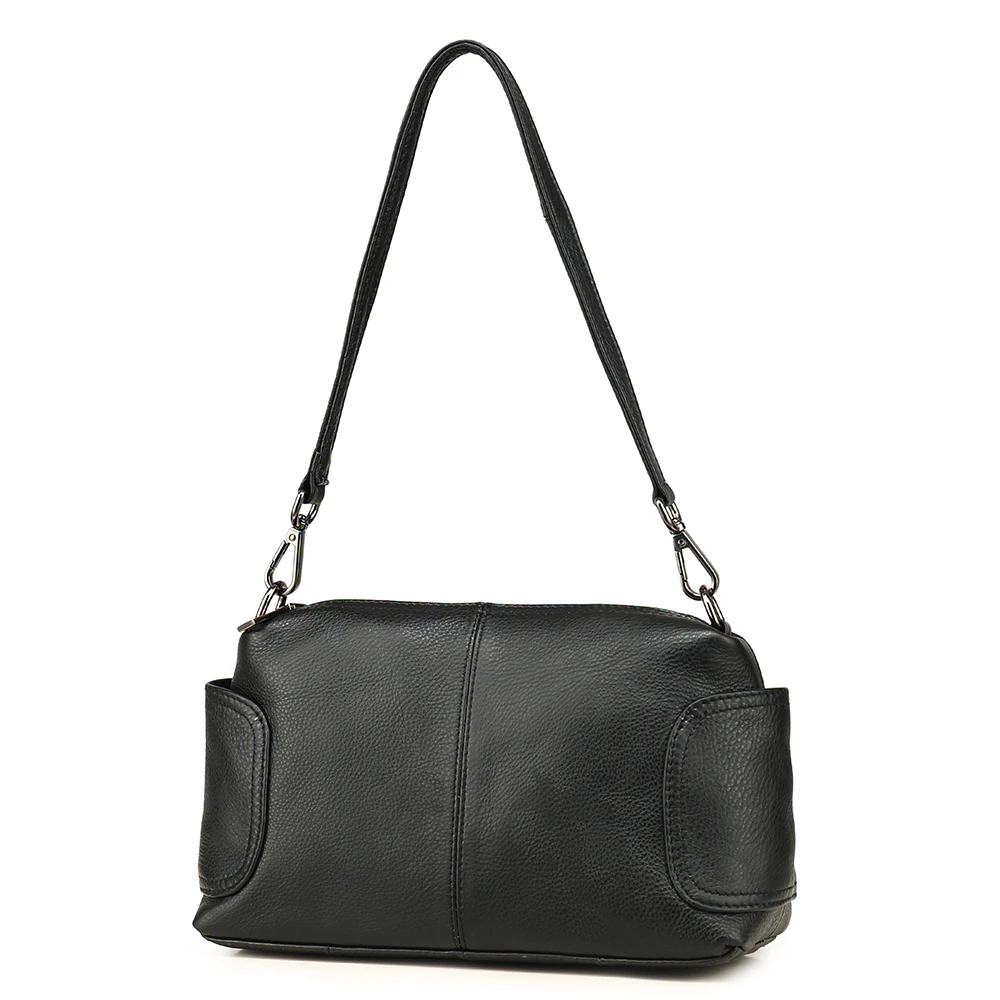 Женская сумка Bolsa Feminina из натуральной кожи, новая женская сумка-тоут с аутентичной кожей, высокое качество, сумки-мессенджеры - Цвет: BLACK
