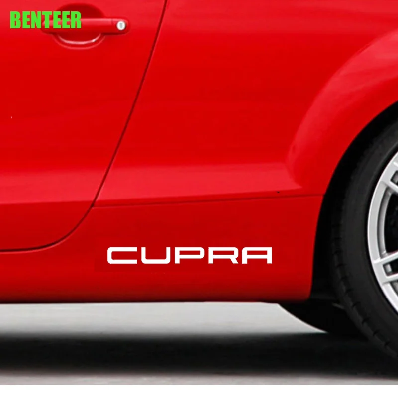 Белый 2 шт KK стикер кузова автомобиля для сиденья cupra - Название цвета: Белый